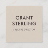 Neutral Beige Minimal Typography QR Code Vierkante Visitekaartje (Voorkant)