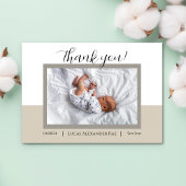 Neutral Beige New Born Baby bedankje Bedankkaart