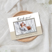 Neutral Beige New Born Baby bedankje Bedankkaart
