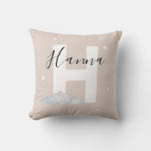 Neutral Beige Personalized Baby Name Pillow Custom Kussen (Voorkant)