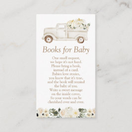 Neutral Beige Pompoen Baby shower Boeken voor Baby Informatiekaartje