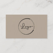 Neutral Beige Professional Company Logo QR-code Visitekaartje (Achterkant)