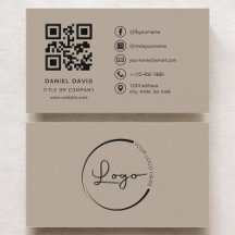 Neutral Beige Professional Company Logo QR-code
