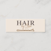 Neutral Beige QR Code Hair Stylist Modern Mini Visitekaartje (Voorkant)