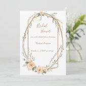 Neutral Beige Rustic Floral krans Vrijgezellenfees Kaart (Staand voorkant)