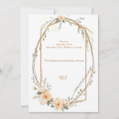 Neutral Beige Rustic Floral krans Vrijgezellenfees Kaart (Achterkant)