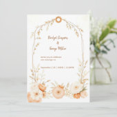 Neutral Beige Rustic Floral Lijst bruiloft (Staand voorkant)
