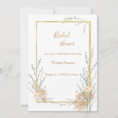 Neutral Beige Rustic Floral Vrijgezellenfeest Kaart (Voorkant)