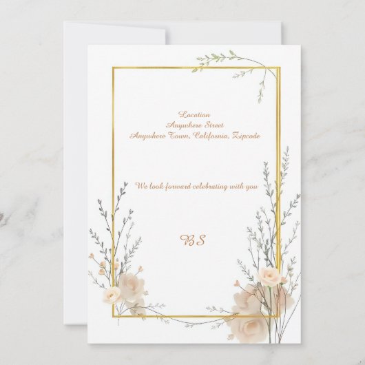 Neutral Beige Rustic Floral Vrijgezellenfeest Kaart (Achterkant)