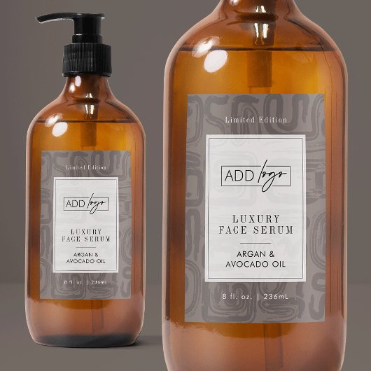 Neutral Beige Taupe Boho Waterproof Product Label Voedselcontainer Etiket