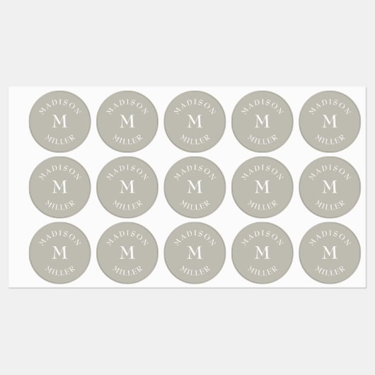 Neutral Beige Waterproof Daycare Baby Bottle Labels (Vel)