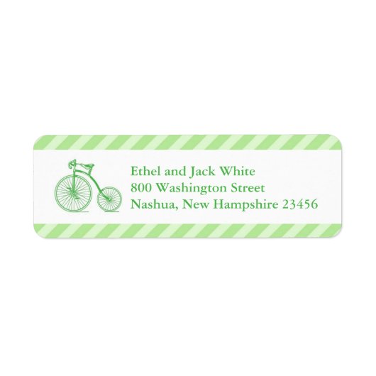 Neutral Bicycle Baby shower Retour Adreslabels Etiket (Voorkant)