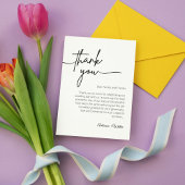 Neutral Black and White Minimalist Wedding Bedankkaart