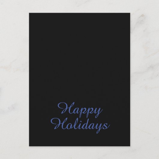 Neutral Black & Blue Plain Elegant Happy Holidays Briefkaart (Voorkant)