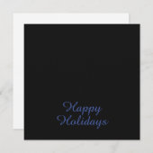 Neutral Black & Blue Plain Elegant Happy Holidays Feestdagenkaart (Voorkant / Achterkant)