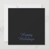 Neutral Black & Blue Plain Elegant Happy Holidays Feestdagenkaart (Voorkant)