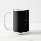 Neutral Black & Blue Plain Elegant Modern Own Name Koffiemok (Links)
