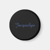 Neutral Black & Blue Plain Elegant Modern Own Name Magneet (Voorkant)