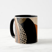 Neutral Black Oranje Modern Boho Mok (Voorkant links)