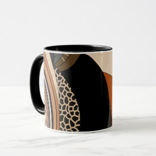 Neutral Black Oranje Modern Boho Mok