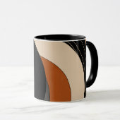 Neutral Black Oranje Modern Boho Mok (Voorkant rechts)