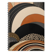 Neutral Black Oranje Modern Boho Notitieboek (Voorkant)