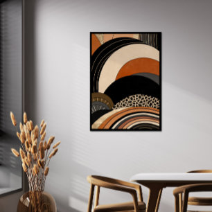 Neutral Black Oranje Modern Boho Perfect Poster