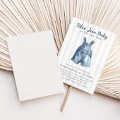 Neutral Blue Jean Baby On The Way Baby Shower Kaart