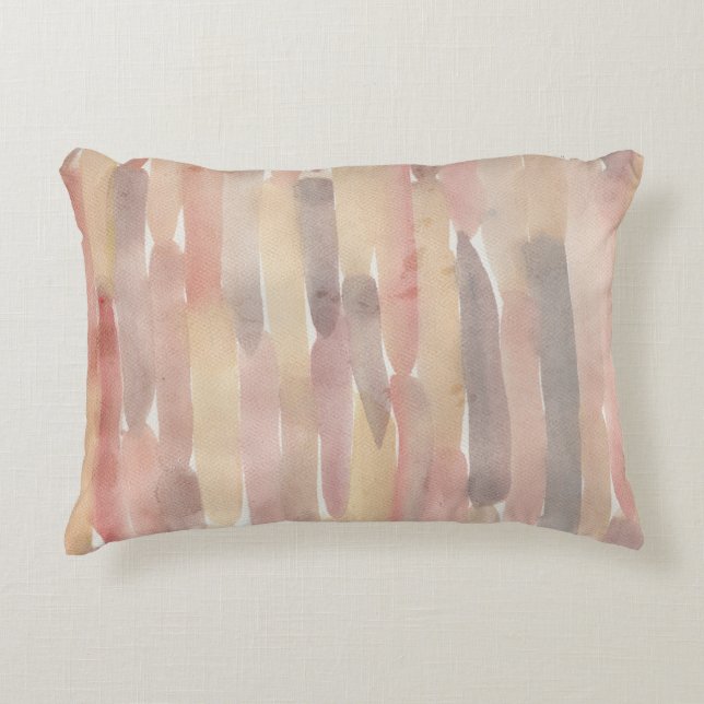 Neutral Blush and Taupe Watercolor Lumbar Pillow Accent Kussen (Voorkant)