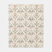 Neutral Blush Gray Botanical Fleece Blanket (Voorkant)