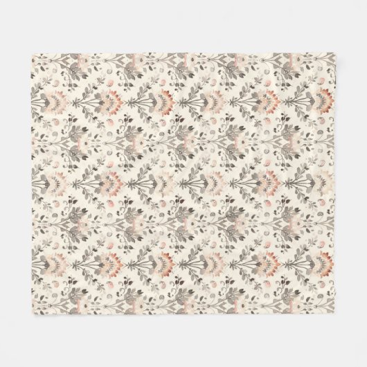 Neutral Blush Gray Botanical Fleece Blanket (Voorkant (Horizontaal))