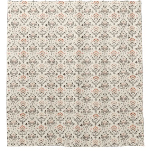 Neutral Blush Gray Botanical Shower Curtain Douchegordijn (Voorkant)