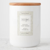 Neutral Bohemian Beige Waterproof Product Label Voedselcontainer Etiket (Voorkant)