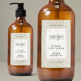 Neutral Bohemian Beige Waterproof Product Label Voedselcontainer Etiket