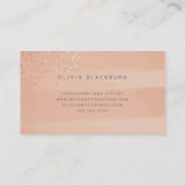 Neutral Boho | Abstract Waterverf en Roos goud Visitekaartje (Achterkant)