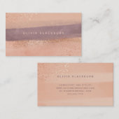 Neutral Boho | Abstract Waterverf en Roos goud Visitekaartje (Voorkant / Achterkant)