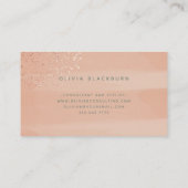 Neutral Boho | Abstracte Waterverf en Roos Gold B Visitekaartje (Achterkant)