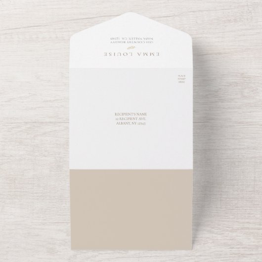 Neutral Boho Baby Brunch All In One Uitnodiging (Buitenkant)