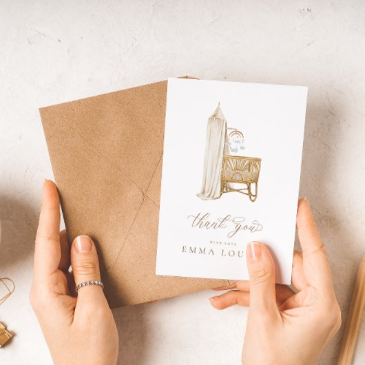 Neutral Boho Baby Brunch Bedankkaart