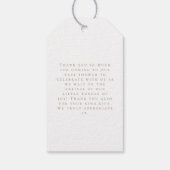 Neutral Boho Baby Brunch Bedankt Cadeaulabel (Achterkant)