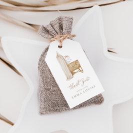 Neutral Boho Baby Brunch Bedankt Cadeaulabel