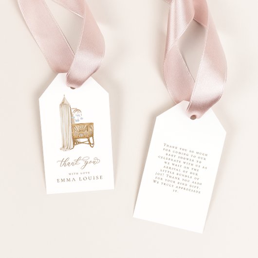 Neutral Boho Baby Brunch Bedankt Cadeaulabel