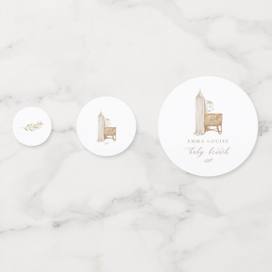 Neutral Boho Baby Brunch Confetti (Voorkanten)