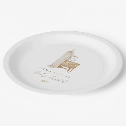 Neutral Boho Baby Brunch Papieren Bordje (Gekanteld)