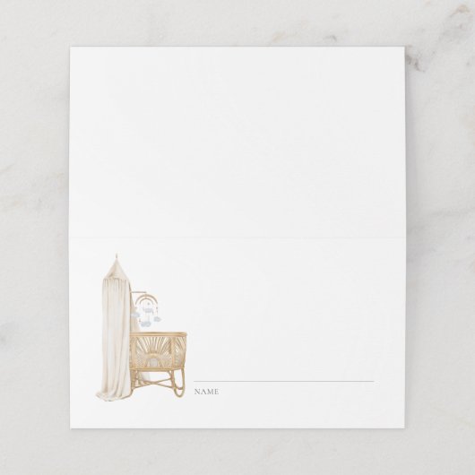 Neutral Boho Baby Brunch Plaatskaartje (Buitenkant ongevouwen)