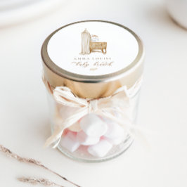 Neutral Boho Baby Brunch Ronde Sticker