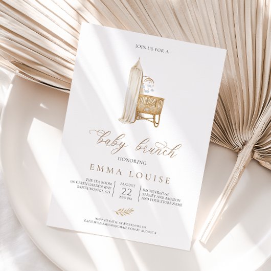 Neutral Boho Baby Brunch Uitnodiging