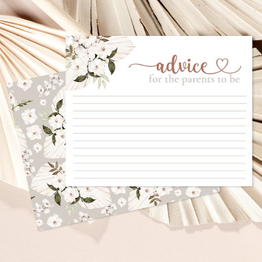 Neutral Boho Baby shower Advice Kaart