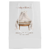 Neutral Boho Baby shower Gift Bag Medium Cadeauzakje (Achterkant)