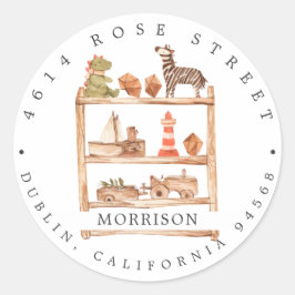 Neutral Boho Baby shower | Retouradreslabel Ronde Sticker